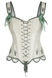 Willow Whisper Embroidered Overbust Corset with Shoulder Straps