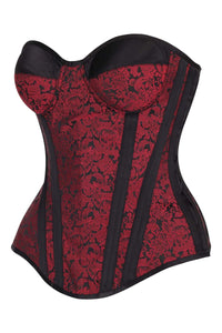 Red & Black Enchanted Brocade Corset