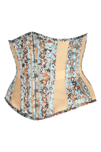 Rococo Reverie Brocade Corset in Powder Blue