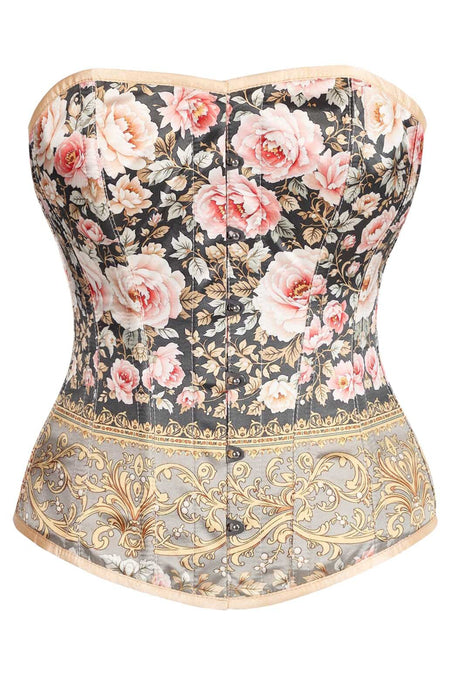 Vintage Rose Baroque Lace-Up Corset