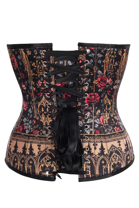 Gothic Rose Cathedral Overbust Corset – Victorian Romance Meets Dark Elegance