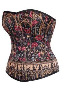 Gothic Rose Cathedral Overbust Corset – Victorian Romance Meets Dark Elegance