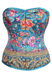 Royal Garden Overbust Corset with Gold Brocade Detail