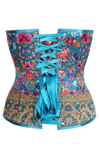 Royal Garden Overbust Corset with Gold Brocade Detail