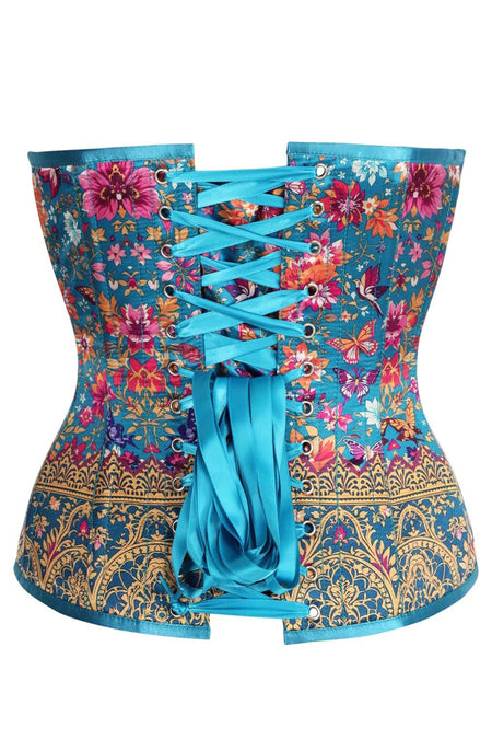 Royal Garden Overbust Corset with Gold Brocade Detail