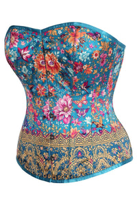 Royal Garden Overbust Corset with Gold Brocade Detail