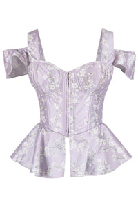 Lilac Blossom Off-Shoulder Peplum Corset Top