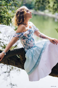 Birds Of Paradise Cold Shoulder Cotton Corset Top