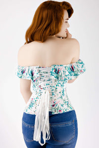 Birds Of Paradise Cold Shoulder Cotton Corset Top