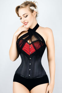 Corset Story GC-1027 Black Red Burlesque Halterneck Corset