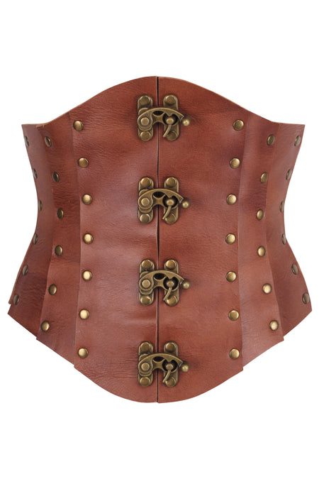 Handmade Leather Waspie Corset – Premium Quality for Re-Enactments & Renfaire Style