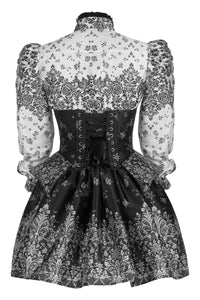 Baroque Elegance Black & White Corset Dress