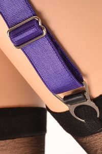 6 x Steel Suspender Clips In Purple