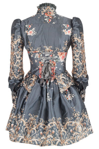 Victorian-Inspired Baroque Floral Costume Set with Corset, Skirt & Shirt