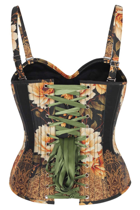 Baroque Bloom Overbust Corset with Adjustable Straps