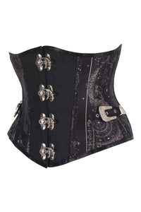 Astrologica Black Underbust Corset with Ornate Swing Hooks