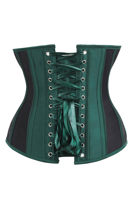 Corset Story BC-026 Green Taffeta and Mesh Underbust Corset with Hip Panels