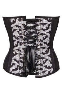 Plunge Sweetheart Bat Print Corset