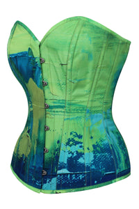 Corset Story MY-627 Green and Blue Colour Blot Overbust Corset