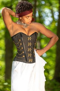 Corset Story ND-301 Black Steampunk Corset With Chains
