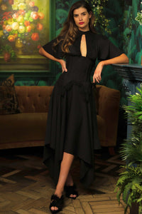 Corset Story SDS016 Black Corseted Dress with Lace Detail